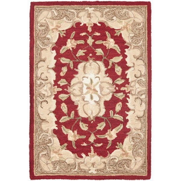 Safavieh 6 x 9 ft. Medium Rectangle- Transitional DuraRug Rust And Sage Hand Hooked Rug EZC434A-6 - main